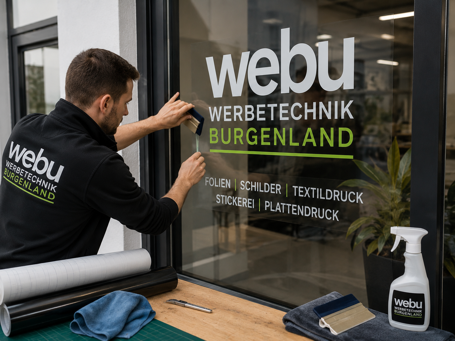 Folienbeschriftung im Burgenland für Schaufenster Türen Tafeln Platten Schilder und Fahrzeuge